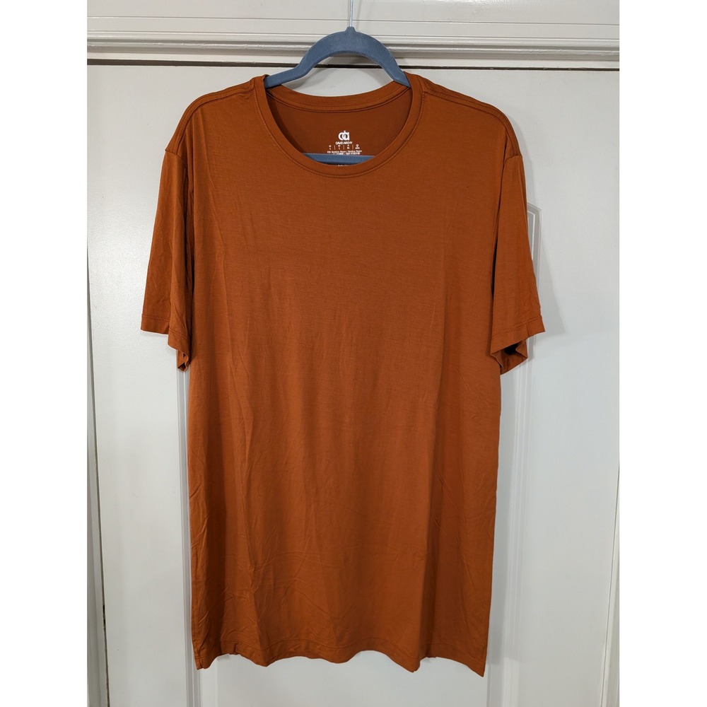 DAVID ARCHY Mens Short Sleeve T Shirt Bamboo Burnt Orange Size Large lounge‎